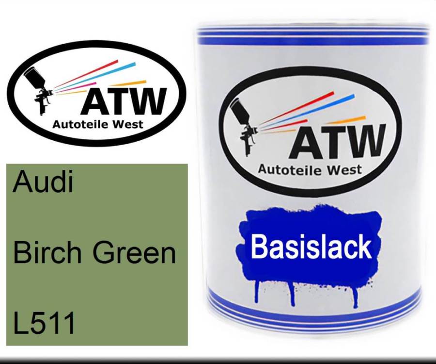 Audi, Birch Green, L511: 1L Lackdose, von ATW Autoteile West.